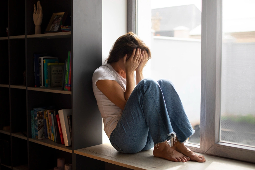 Patient receiving low-cost ketamine treatment for severe depression in a clinical setting